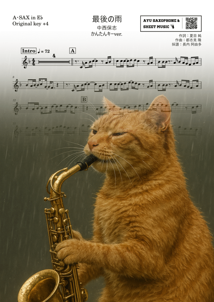 最後の雨／中西保志の楽譜のサンプル画像